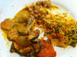 Nirvana Navaratan Korma, Zuchni Masala, Peas Pulao