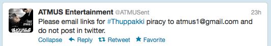 Report Thuppakki Piracy