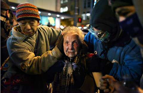 84-year-old Protester Dorli Rainey Pepper Sprayed by Seattle Police