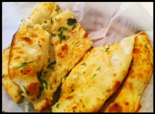 Indian food - Garlic Naan Bread