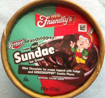 Friendly's $1 Mint Chocolate Fudge Sundae Ice Cream