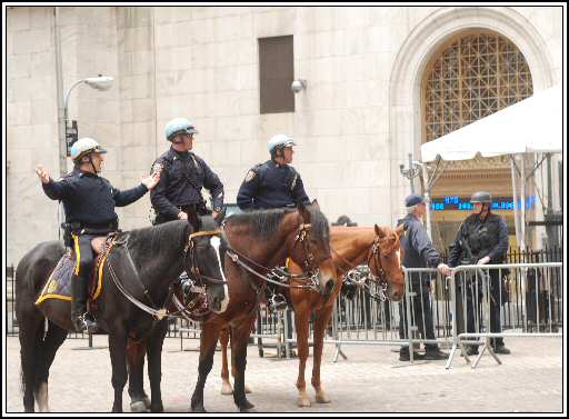 Mounted NYC Policemen on Wall Street