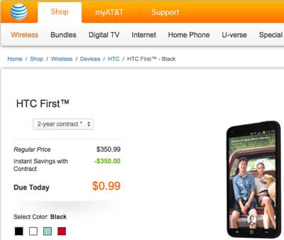 HTC First Now Going for 99-Cents