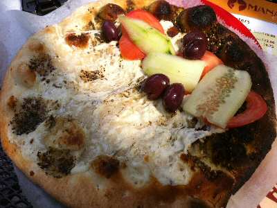Manakeesh Cafe Combo - Half za^tar, Half cheese Manakeesh Cafe Vege Combo