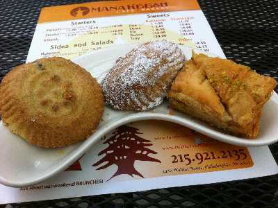 Manakeesh Cafe Sweets Philadelphia Manakessh Cafe Baklavah, Date & Pistachio Ma^moul