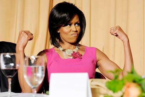 Michelle Obama Flexing her Biceps