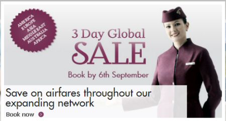 Qatar Airways 3 Day Global Sale