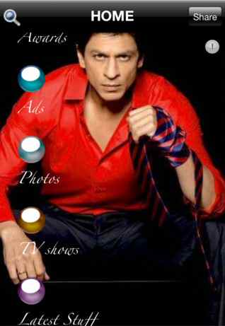 Shah Rukh Khan App on iPad Review by SearchIndia.com