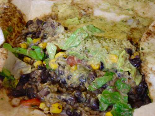 Taco Bell Cantina Burrito Steak stuffing- Image © SearchIndia.com