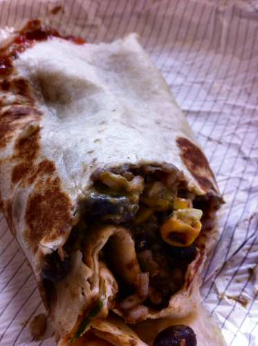 Taco Bell Cantina Burrito Veggie Side - Image © SearchIndia.com