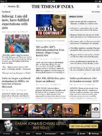 Times of India - iPad 