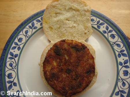 Vegetable Masala Burger on a Bun - Image © SearchIndia.com