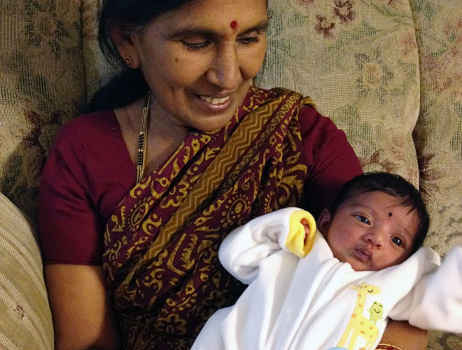 Grandma Satyavathi Venna with Saanvi Venna